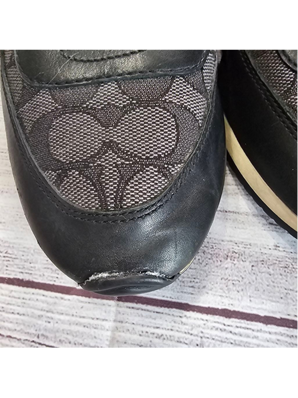 Coach sz 9.5 Farah Logo tennis sneakers - Picture 2 of 12